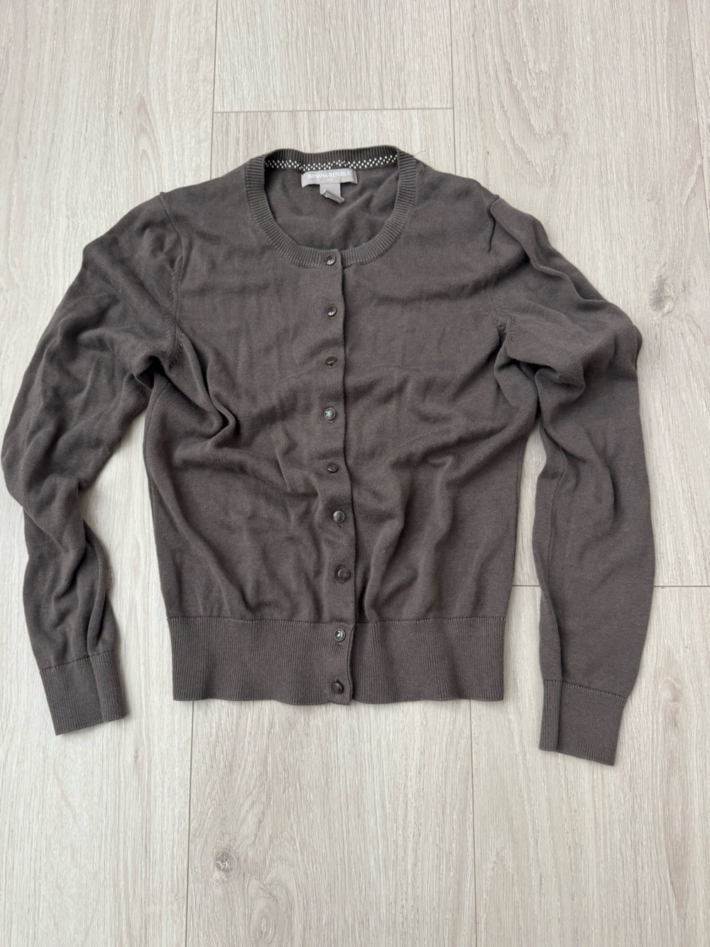 Banana Republic Women's Brown Crewneck Button Cardigan